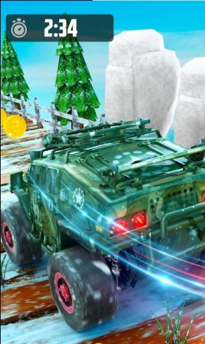 登山车驾驶雪山