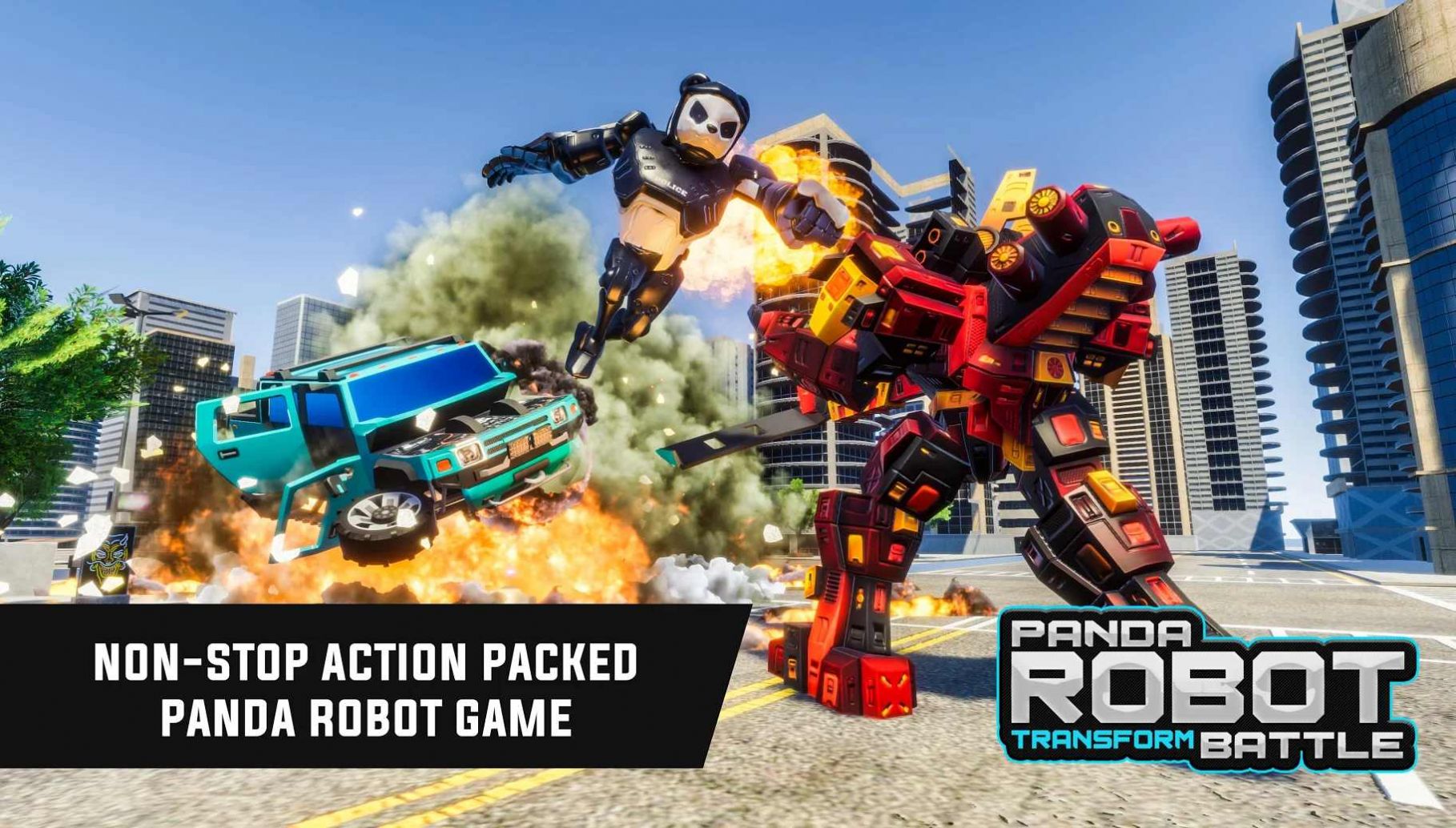 警察熊猫机器人游戏