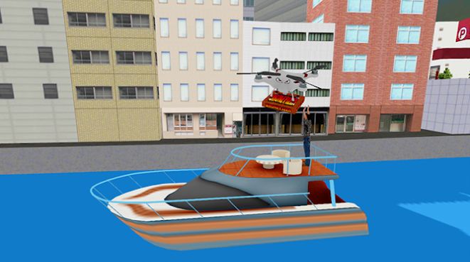 无人机飞行比萨送货员