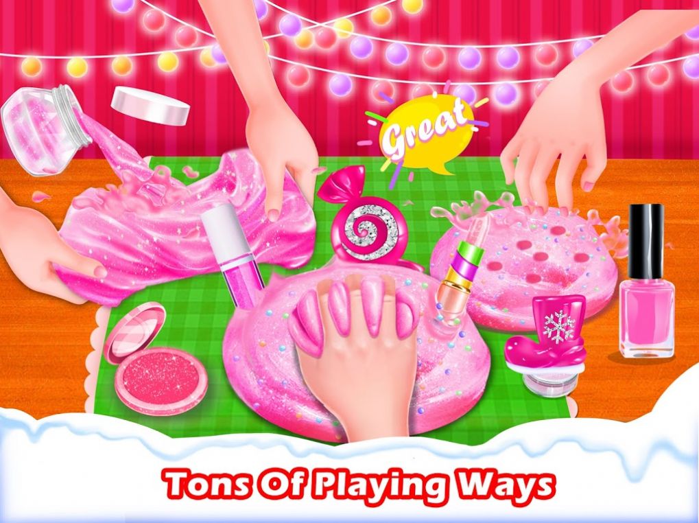 粉色圣诞彩妆史莱姆