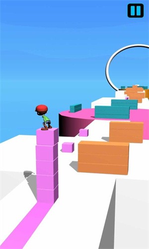 在立方体上冲浪的男孩3D