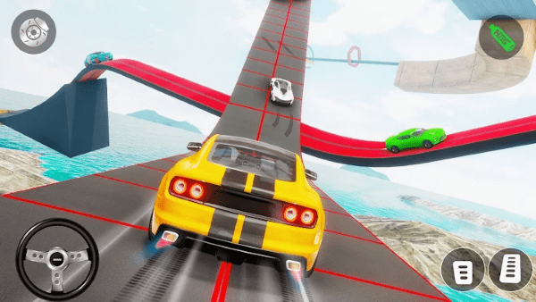 危险的高空肌肉车特技