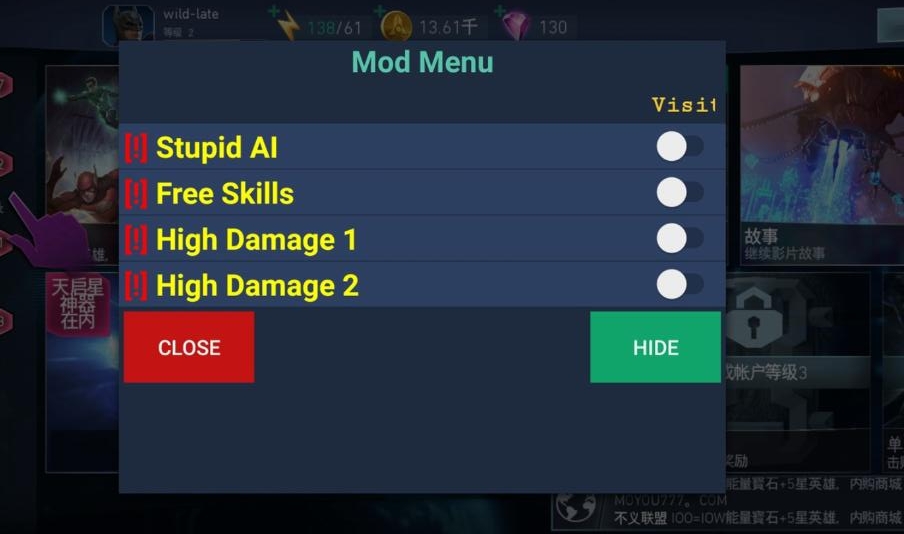不义联盟2内置MOD菜单.jpg 不义联盟2内置MOD菜单.jpg