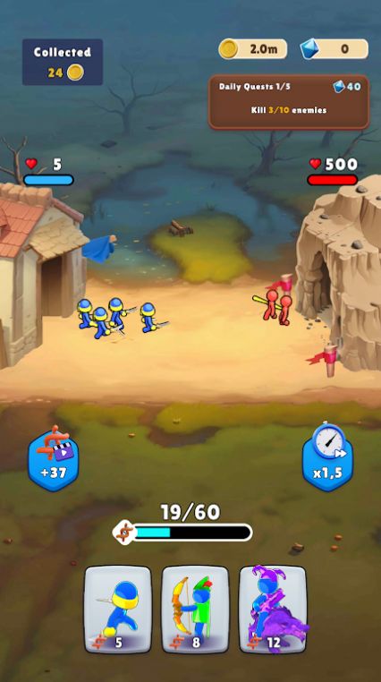 放置士兵消灭一切的敌人免广告